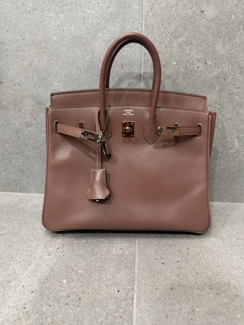 Hermes Birkin 25 Griolet Tadelakt With Palladium Hardware